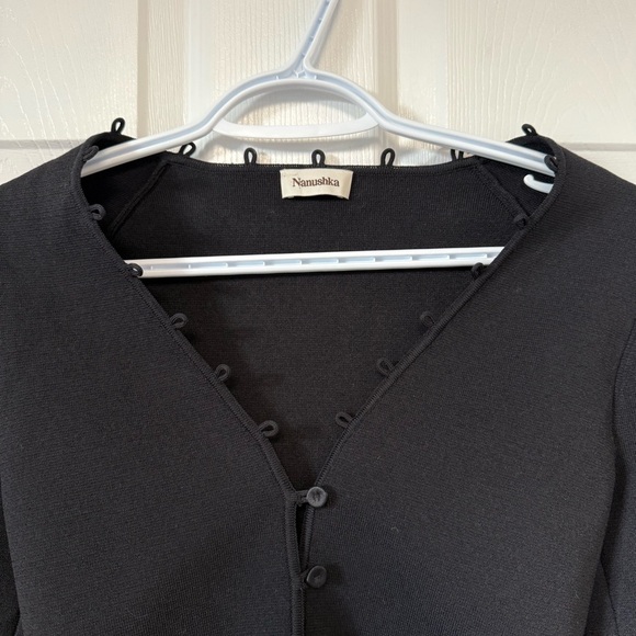 Nanushka Danique Cropped Cardigan Black Size Small - Picture 6 of 8